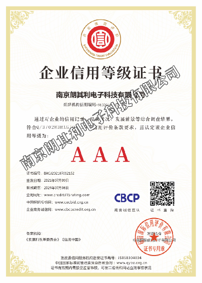 2021年企业信用等级证书
